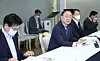 Finance Minister Hong Nam-ki, second from left, presides over a meeting on real estate at the government complex in central Seoul on Wednesday. [YONHAP]