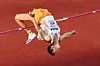 Woo Sang-hyeok of Korea competes in the final of the men's high jump at the World Athletics Championships in Eugene, Oregon on Monday. [EPA/YONHAP]