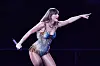 U.S. singer Taylor Swift on stage during a concert as part of her ‘Eras’ world tour in Sydney on Feb. 23. [AFP/YONHAP]