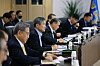 National Security Director Cho Tae-yong presides over a meeting of the presidential National Security Council in Yongsan District, central Seoul on Thursday, following the launch of a suspected long-range ballistic missile by North Korea earlier. [PRESIDENTIAL OFFICE]