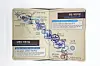 Stamps mark the rider's progress through the southern stretch of the Han River in a Korean bicycle passport. [DANIELA GONZALEZ PEREZ]