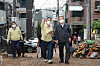 Minister of the Interior and Safety Lee Sang-min, right, inspects on Thursday a neighborhood in Gwanak District, southern Seoul, that was flooded due to torrential rains that poured Monday. [NEWS1]