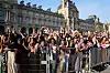 Fans cheering for Jin in Paris on July 14. [YONHAP]