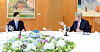Korean Foreign Minister Chung Eui-yong, left, holds a dinner meeting with U.S. Special Presidential Envoy for Climate John Kerry at the foreign minister’s residence in central Seoul Saturday evening. [FOREIGN MINISTRY]