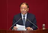 Kang Chang-il, Korea's ambassador-designate to Japan, speaks at the National Assembly in May. Kang was a four-term lawmaker from the ruling Democratic Party and honorary chairman of the Korea-Japan Parliamentarians' Union. [NEWS1]