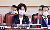 Justice Minister Choo Mi-ae attends the National Assembly's Legislation and Judiciary Committee on Monday.  [YONHAP]
