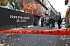 The police restrict access to the site of the tragedy in Itaewon, central Seoul, on Monday afternoon. [YONHAP]