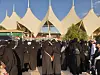 Fans wait outside Riyadh's King Fahd International Stadium for the BTS concert on Oct. 12, 2019, in Saudi Arabia. [YONHAP]