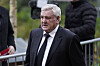 Former Manchester United player Steve Bruce arrives for the funeral of English football icon Bobby Charlton in Manchester, England on Nov. 13, 2023. [AP/YONHAP]