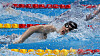 Hwang Sun-woo swims in the men's 200-meter freestyle semifinals at the Aquatics Center in Tokyo on Monday. [JOINT PRESS CORPS]