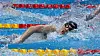Hwang Sun-woo swims in the men's 200-meter freestyle semifinals at the Aquatics Center in Tokyo on Monday. [JOINT PRESS CORPS]