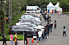 Citizens wait in line to get tested for Covid-19 at a temporary screening center in Daegu on Sunday. Infections tied to adult entertainment facilities are quickly increasing in the city, with 179 cases so far. [NEWS1]