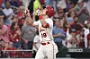 St. Louis Cardinals' Tommy Edman reacts after hitting a solo home run during the third inning of a game against the Chicago Cubs on Sept. 3, 2022, in St. Louis, Missouri. [AP/YONHAP]