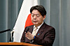 Japan’s chief cabinet secretary, Yoshimasa Hayashi, at a press briefing on Wednesday. [AFP/YONHAP]