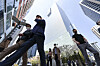 Pedestrians walk by the Samsung Electronics office in Seocho District, southern Seoul, Monday. Samsung Electronics announced Monday that it would bring its employees back to the office from that day, gradually restarting in-person operations. [YONHAP]