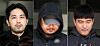 Three suspects in the Gangnam kidnap-murder case appear before the press for the first time while being referred to the prosecution on Sunday after their identities were disclosed by police on Wednesday. From left, Lee Kyeong-woo, Hwang Dae-han and Yeon Ji-ho [NEWS1]