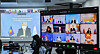 Kim Hae-yong, secretary-general of the ASEAN-Korea Centre, left, and members of the Council of the ASEAN-Korea Centre hold the 14th Council Meeting online on Monday to discuss upcoming Asean-Korea partnerships and programs in 2022, especially in relation to the Covid-19 pandemic. [ASEAN-KOREA CENTRE]