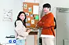 A scene from Japanese network TBS drama series titled ″Eye Love You,″ which aired from Jan. 23 to March 26, 2024, featuring Japanese actor Fumi Nikaido, left, and Korean actor Chae Jong-hyeop. The drama centers around a love story between a Japanese woman and Korean man. [TBS]