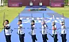 From left, Oh Jin-hyek, Kim Woo-jin, Kim Je-deok, Jang Min-hee, Kang Chae-young and An San pose for a picture during practice on June 28 at Jincheon National Training Center in Jincheon, North Chungcheong where a special set was made to resemble Yumenoshima Park Archery Field in Tokyo. [JOONGANG ILBO]