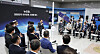 President Yoon Suk-yeol speaks during a meeting with researchers and industry officials at the Space Economy Vision declaration ceremony, held at the Korea Aerospace Research Institute in Daejeon on Wednesday. [NEWS1]