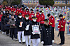 Fellow aerial firefighters solemnly pay tribute to the late Lee Young-do, a member of the Korea Forest Service's aerial firefighting unit at a memorial service held in Taebaek, Gangwon, on Jan 6. Lee, 32, died on Jan. 3 after falling from a helicopter while saving an injured person at Mount Seorak. [NEWS1]