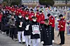 Fellow aerial firefighters solemnly pay tribute to the late Lee Young-do, a member of the Korea Forest Service's aerial firefighting unit at a memorial service held in Taebaek, Gangwon, on Jan 6. Lee, 32, died on Jan. 3 after falling from a helicopter while saving an injured person at Mount Seorak. [NEWS1]