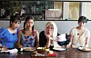 From left, Lee Eun-ji, Mimi, Lee Young-ji and An Yu-jin on set of tvN's ongoing travel game show 'Earth Arcade' [TVN]