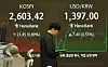 A screen in Hana Bank's trading room in central Seoul shows the Kospi closing at 2,603.42 points on May 19, down 23.45 points, or 0.89 percent, from the previous trading session. [YONHAP]