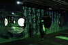 Installation piece “DNA Landscape” by media artist Lee Lee-nam is exhibited in Savina Museum's exhibition ″The Breath of Life.″ The writing on the wall has been taken from classical poems from the past while small letters containing Lee's DNA information snows down. [SAVINA MUSEUM]