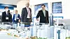 Busan Mayor Park Heong-joon, right, walks with Patrick Specht, president of the BIE's Administration and Budget Committee, at the Busan Port International Exhibition & Convention Center (BPEX) on Wednesday. [YONHAP]