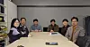 Board members of the Korea Cartoonist Association sit down for an interview with the Korea JoongAng Daily at the association's office in Seongdong District, eastern Seoul. From left are: President Shin Eel-suk, Ju Jae-kuk, adviser of the board, Yoo Seung-jin, member of the board, Chairman Park In-ha, Jang Yun-ho, member of the board, and Vice President Lee Jong-kyu. [JEON TAE-GYU]