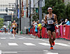 Shim Jung-sub crosses the finish line of the men's marathon in Sapporo, Japan on Sunday morning. [JOINT PRESS CORPS]