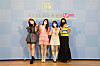 Singer Sunmi and girl group members Hani of EXID, YooA of Oh My Girl and Chuu of Loona pose for the camera at an online press event for Mnet's new reality show 'Running Girls' on Tuesday. [MNET]