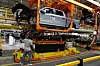 F-150 Lightning trucks under production at Ford's plant in Dearborn, Michigan. The automaker suspended the production after its battery, made by SK On, caught fire. [AFP/YONHAP]