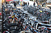 Dozens of bicycles are parked near a subway station in Seoul on Tuesday. The Seoul Metropolitan Government announced the same day that it will two unattended bicycles to improve pedestrians’ access to walkways and safety and to enhance appearances. [YONHAP]