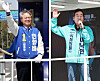 Democratic Party incumbent candidate Min Hyung-bae, left, and Saemirae Party leader Lee Nak-yon during their campaigns for a parliamentary seat in Gwangsan-B District in Gwangju. [YONHAP]