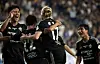 Ulsan Hyundai celebrate after Kim Min-hyeok's first goal during a K League game against Jeju United at Ulsan Munsu Football Stadium in Ulsan on Friday. [NEWS1]