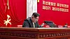 In this footage aired by Pyongyang's state-controlled Korean Central Television on Thursday, North Korean leader Kim Jong-un speaks during the second-day session of the ruling Workers' Party meeting the previous day. [YONHAP]