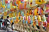 Visitors attend the 24th Wonju Hanji Festival in Wonju Hanji Theme Park, in Wonju, Gangwon Province on Thursday. [NEWS1]