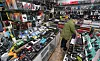 A store selling computer game-related products ranging from high-performance keyboards to mouses is pictured at the electronics complex in Yongsan District, central Seoul, on Tuesday. As the government's Level 4 social distancing regulation has been extended for another two weeks, sales of such computer game-related products have surged an average of 31 percent this month compared to the same period a year ago. Sales of joy sticks and steering wheels for games surged 378 percent year-on-year. [YONHAP]