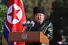 North Korean leader Kim Jong-un gives a speech during his visit to the Kim Il Sung University of Politics on Feb. 24 in this photo released by the Korean Central News Agency (KCNA) the next day. In a speech, Kim emphasized the 'ideology-first' principle and loyalty in building a powerful military. [YONHAP]