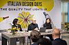 From left: Chang Ju-young, a design professor at Dongseo University, Italian architect Ico Migliore and one of Migliore’s graduate students, Yu Ji-na, during the 2023 Italian Design Day on Thursday at High Street Italia in southern Seoul [EMBASSY OF ITALY IN KOREA]