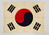 A Taegeukgi or Korean national flag secretly kept after Japan’s annexation of Korea in 1910. [NATIONAL MUSEUM OF KOREAN CONTEMPORARY HISTORY]