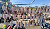 Ahead of the Lunar New Year holiday rush, fishermen are busy drying fish in the sun at Daepo Port in Sokcho, Gangwon, on Jan. 27. Dried fish is largely served during the holidays and is thus a popular gift for Lunar New Year. [YONHAP]