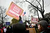 Demonstrators rally on Cambridge Common in a protest organized by the City of Cambridge calling on Harvard leadership to resist interference at the university by the federal government in Cambridge, Massachusetts, on April 12. [REUTERS/YONHAP]