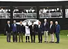 Kim Yeong-su, winner of the 2022 Genesis Championship, fifth from left, and Euisun Chung, chairman of Hyundai Motor Group, sixth from left, pose for a photo on Sunday. The golf tournament, hosted by Hyundai Motor, took place Thursday to Sunday. [HYUNDAI MOTOR]