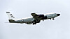 A U.S. strategic reconnaissance plane, RC-135S, in the airspace over the East Sea on March 14. [YONHAP]