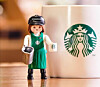 Playmobil figure Starbucks Barista Joy, a limited-edition item that was released earlier this year in collaboration with toy brand Playmobil [SCREEN CAPTURE]
