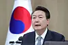 President Yoon Suk Yeol speaks at a meeting at the Yongsan presidential office in central Seoul on March 28. [JOINT PRESS CORPS]