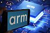 The logo for chip designer Arm and an Arm webpage shown in New York on Wednesday, Sept. 6, 2023. The company's shares are expected to begin trading on Thursday. [AP/YONHAP]